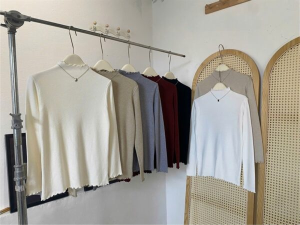 Áo len tay dài cổ xoăn + kèm dây chuyền 3979 - Hình ảnh 4