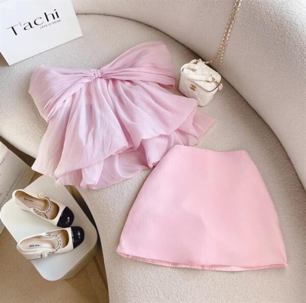 Set bẹt vai nơ tơ cv A Hồng M - Cái